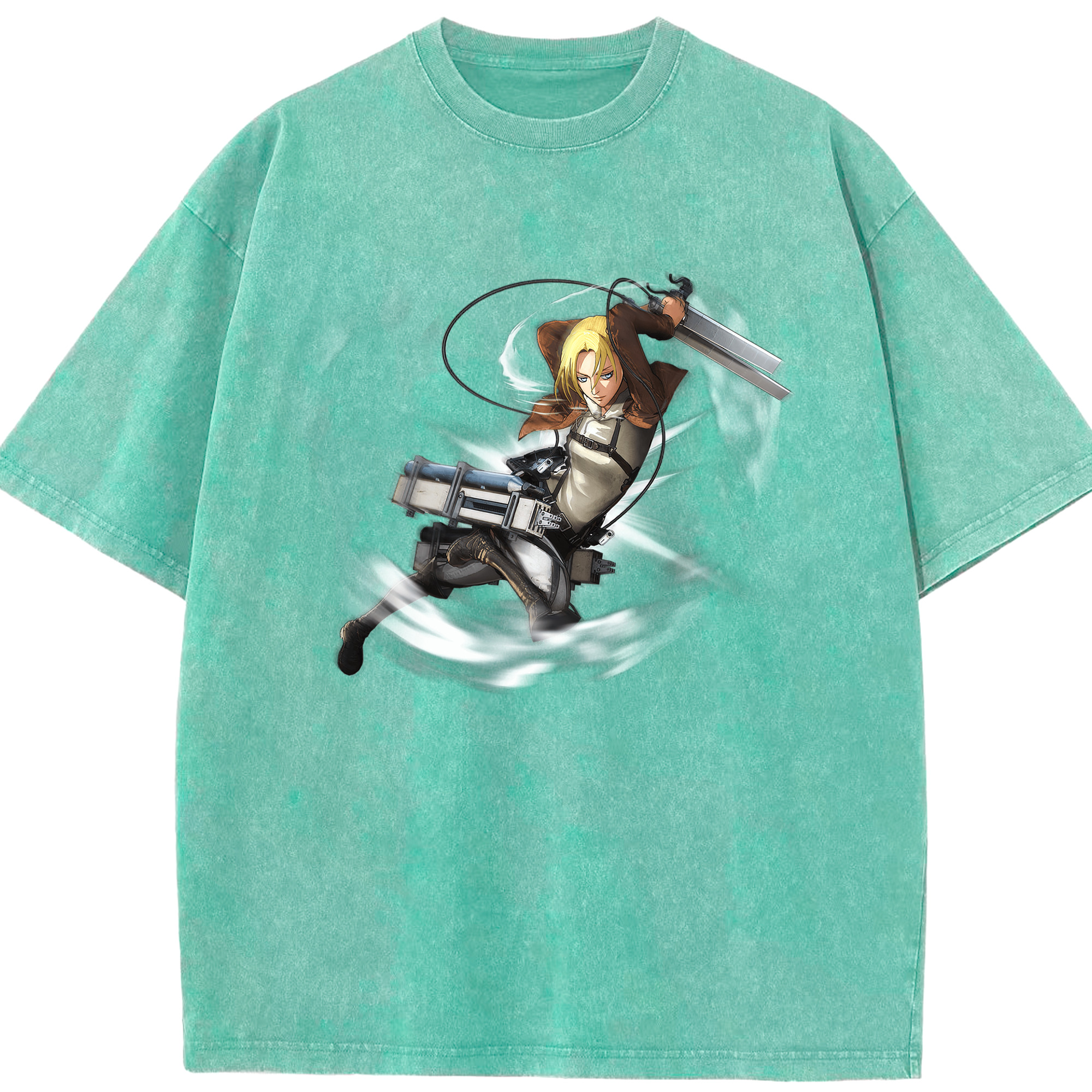 （画像用） 進撃の巨人 アニ・レオンハート Attack on Titan Annie Leonhart 綿100% ヴィンテージ風 半袖Tシャツ（フロントプリント）